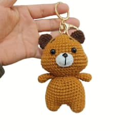Cute Crochet Animal Charming Bag Pendant Handwoven Animal Keychain Knitted Key Ring Car Key Holder Cute Gift Bagpack Decor