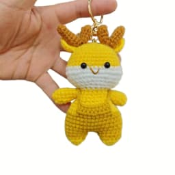 Cute Crochet Animal Charming Bag Pendant Handwoven Animal Keychain Knitted Key Ring Car Key Holder Cute Gift Bagpack Decor