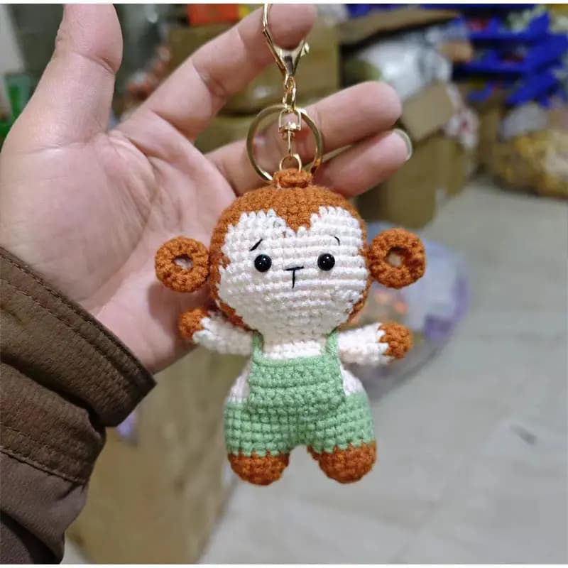 Cute Crochet Animal Charming Bag Pendant Handwoven Animal Keychain Knitted Key Ring Car Key Holder Cute Gift Bagpack Decor