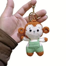 Cute Crochet Animal Charming Bag Pendant Handwoven Animal Keychain Knitted Key Ring Car Key Holder Cute Gift Bagpack Decor