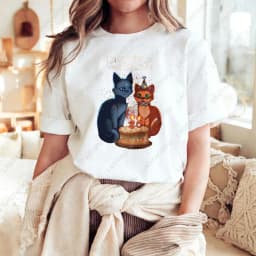 Warriors Cats Cartoon Print Unisex Cotton T-Shirt Summer Casual Top for Men Women Asual Crew Neck Short Sleeve
