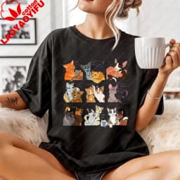 Warriors Cats Cartoon Print Unisex Cotton T-Shirt Summer Casual Top for Men Women Asual Crew Neck Short Sleeve