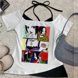 Nana cropped top girl graphic baddie alternative anime t shirt alternative emo 2000s gothic party