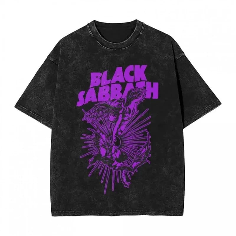 New 2026 American Black Sabbath Pattern T-shirt Hip-hop Rock Style Summer New Retro Fashion Men's and Women's Street Wear