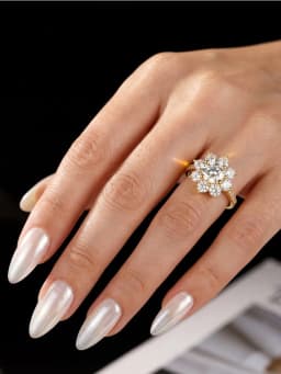 Sparkling 1 Carat Moissanite Diamond Sun Flower Engagement Rings For Women Gift Wedding High Quality Luxury Jewelry