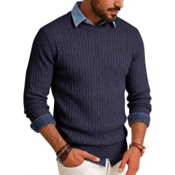 Luxury Crew Neck Pullover Sweater Man Cable Long Sleeve Men's Sweatshirt Autumn Casual Knitted Shirts Work Jumper Spring Coats