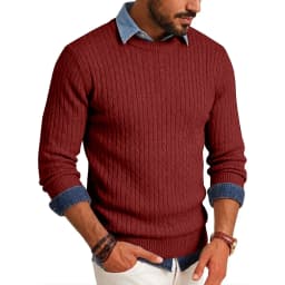 Luxury Crew Neck Pullover Sweater Man Cable Long Sleeve Men's Sweatshirt Autumn Casual Knitted Shirts Work Jumper Spring Coats