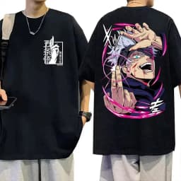 Jujutsu Kaisen Satoru Gojo Unisex Pure Cotton T-shirt 2026 Summer New Anime Print Round Neck Casual Short Sleeved Top