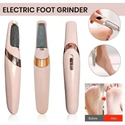 Portable USB Electric Pedicure Grinder with 2 Removable Roller Heads Callus Dead Skin Remover Auto Foot File