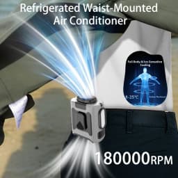 15000mAh Portable Waist Fan Hanging Neck Fan 5 Speed Strong Wind with LED Lighting for Sports Courier Outdoor Working
