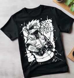 Naruto Kakashi Hashirama Orochimaru Anime Printed T-shirt Men's Summer Loose, Casual, Breathable Family Outfit Short Sleeve