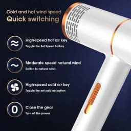 Professional Negative Ionic Hair Dryer Strong Wind Salon Grade Hot & Cold Air Hammer Blower Electric Hair Dryer