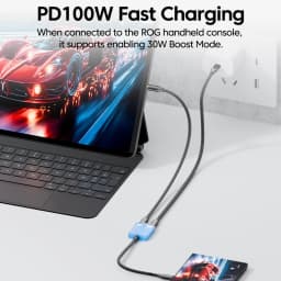 USB C 2 in 1 Converter PD100W Charging 8K@60Hz Video Full-Function Charging Transmission Line Suitable for AR XR Glasses Laptop