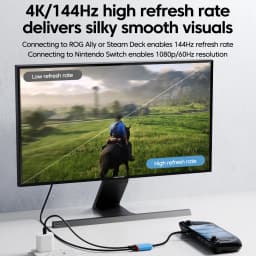 USB C 2 in 1 Converter PD100W Charging 8K@60Hz Video Full-Function Charging Transmission Line Suitable for AR XR Glasses Laptop