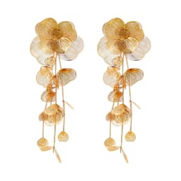 Summer New Women's Luxury Alloy Flower Multi Layer Flower Earrings