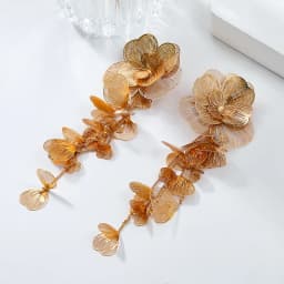 Summer New Women's Luxury Alloy Flower Multi Layer Flower Earrings