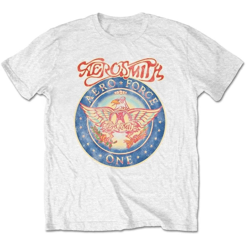 Aerosmith Aero Force One Graphic T-Shirt, 100% Cotton Vintage Rock Band Print Tee, Unisex Classic Hard Rock