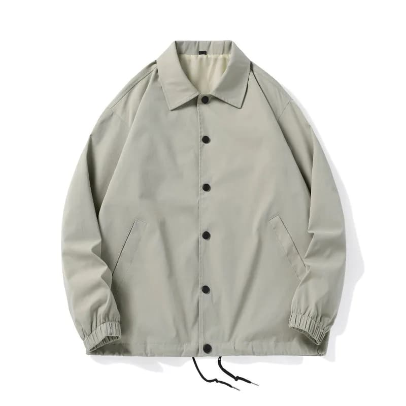 Spring Autumn Man Jacket Turn Down Collar Pocket Business Casual Male Coat Single-breasted Loose Windproof Men Short Windbreaker