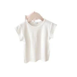 Summer Round Neck Solid Color Short Sleeve Pullover Shirt Toddler Kids Newborn Baby Boy Girls T-Shirt Casual