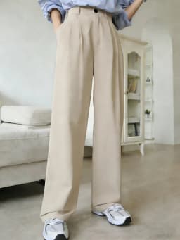 2026 New Arrival White High Waist Wide Leg Pants for Women Elegant Office Lady Straight Trousers Casual Pants (No Belt Included)