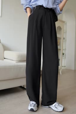 2026 New Arrival White High Waist Wide Leg Pants for Women Elegant Office Lady Straight Trousers Casual Pants (No Belt Included)