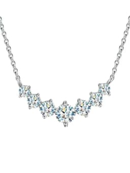 Luxury Elegant 1.7ct Moissanite Necklace for Woman Diamond Pendant Plated Platinum Engagement Wedding Jewely New