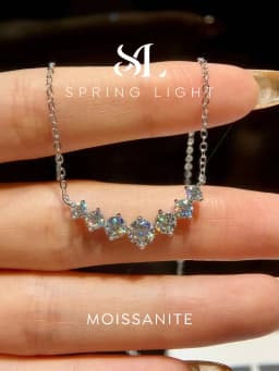 Luxury Elegant 1.7ct Moissanite Necklace for Woman Diamond Pendant Plated Platinum Engagement Wedding Jewely New