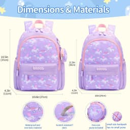 Nylon Backpack for Girls with Coin Purse, Preschool Bag, Lightweight  School Bag for Kids Age 2-6