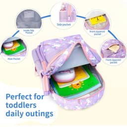 Nylon Backpack for Girls with Coin Purse, Preschool Bag, Lightweight  School Bag for Kids Age 2-6