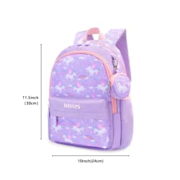 Nylon Backpack for Girls with Coin Purse, Preschool Bag, Lightweight  School Bag for Kids Age 2-6