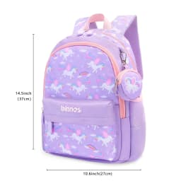 Nylon Backpack for Girls with Coin Purse, Preschool Bag, Lightweight  School Bag for Kids Age 2-6