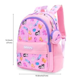 Nylon Backpack for Girls with Coin Purse, Preschool Bag, Lightweight  School Bag for Kids Age 2-6