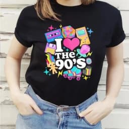 Back To 90s I Love 90 T-shirt Born in The 80's But 90's Made Me Shirts Vintage for Birthday Party Gift Women Clothing