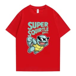 Pokemon Squirtle Sunglasses Graphic Tee Men Oversized Cotton Tshirt Streetwear Harajuku Summer Casual Tops