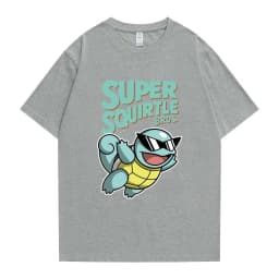 Pokemon Squirtle Sunglasses Graphic Tee Men Oversized Cotton Tshirt Streetwear Harajuku Summer Casual Tops