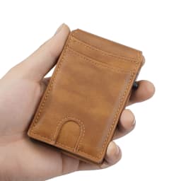 Name Engraving New RFID Men Card Wallets High Quality Pop-up Card Bag Photo Holder Male Purses Simple Slim Card Clips