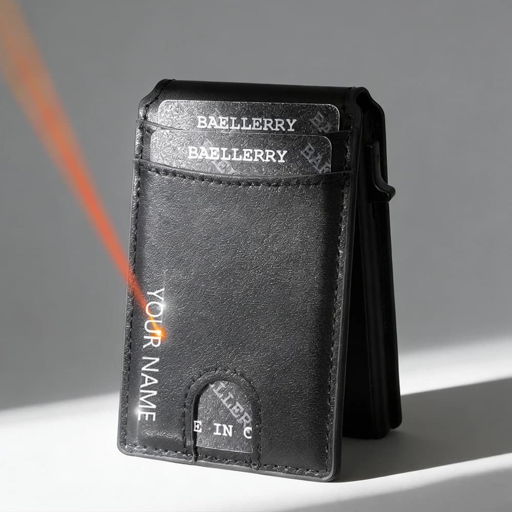 Name Engraving New RFID Men Card Wallets High Quality Pop-up Card Bag Photo Holder Male Purses Simple Slim Card Clips