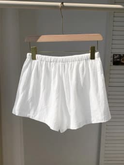 Ladies New Spring Summer Linen Solid Color Casual Sports Elastic Waist Drawstring Short Pants