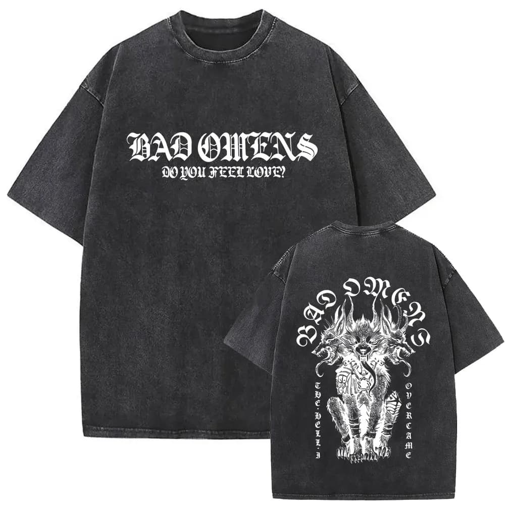 Washed Vintage Bad Omens Do You Feel Love Tour 2026 Men Women T-shirt Summer Retro Rock Streetwear Gothic Metal Style T-shirts