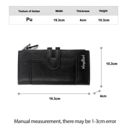 Luxury Fashion PU Leather Long Wallet Women's Slim Clutch Purse with Zipper Coin Pocket for Designer Style Elegant Daily Use