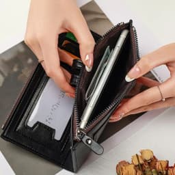Luxury Fashion PU Leather Long Wallet Women's Slim Clutch Purse with Zipper Coin Pocket for Designer Style Elegant Daily Use