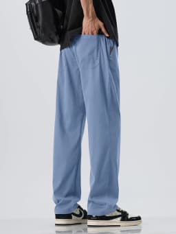 Lyocell Ultra-thin Ice Silk Trousers Men's Summer Loose Straight Cool Breathable Daily Sports Casual Trousers Fashion Korean