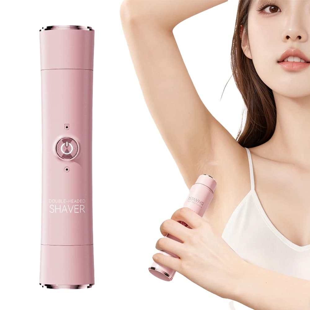 2-in-1 Wireless Rechargeable Electric Shaver, Suitable for Women - Dual Head Bikini Trimmer, Suitable for Both Dry and Wet Use