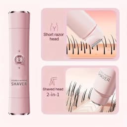 2-in-1 Wireless Rechargeable Electric Shaver, Suitable for Women - Dual Head Bikini Trimmer, Suitable for Both Dry and Wet Use