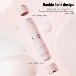 2-in-1 Wireless Rechargeable Electric Shaver, Suitable for Women - Dual Head Bikini Trimmer, Suitable for Both Dry and Wet Use