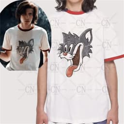 Crazy Cat Smiling Psycho T-Shirt Patrick Hockstetter Character T-Shirt High Quality Casual Tee Summer Men'S Women'S T-Shirts