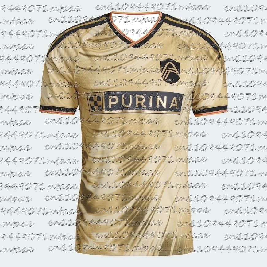 New St. Louis City SC 2025/26 Away Soccer Jersey MLS Men's Football Shirt Fan Version Gold Black Red Wave Pattern Kit