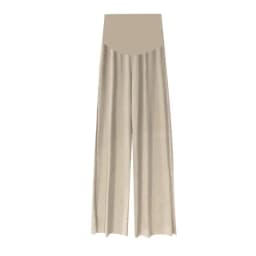 Summer Ice Silk Maternity Wide Leg Pants Loose Pleated Nine Points Thin Cool Comfortable for Pregnant Women
