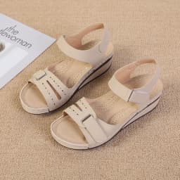 2026 New Open Toe Fashion Women's Sandals Summer Soft Sexy Womens Sandals Wedge Buckle Women's Orthopedic Sandal Footwear 35-43