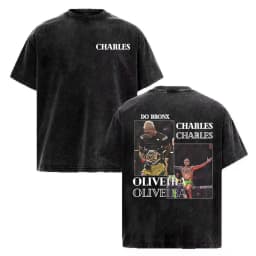 Charles Oliveira Do Bronx Vintage Washed T Shirt Men Women Harajuku Classic Oversized T Shirts High Quality Cozy Cotton T-shirts
